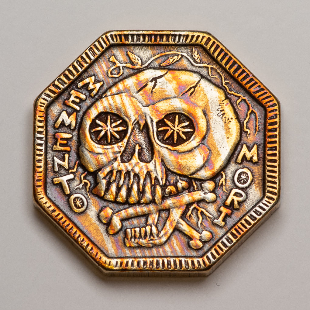 Memento Mori / Memento Vivere Reminder Mokume-gane Coin | Artwork | Wiccan Center