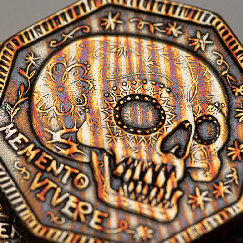 Memento Mori / Memento Vivere Reminder Mokume-gane Coin | Artwork | Wiccan Center
