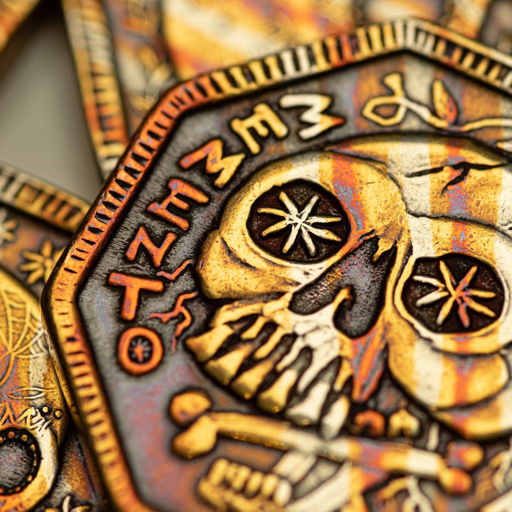 Memento Mori / Memento Vivere Reminder Mokume-gane Coin | Artwork | Wiccan Center