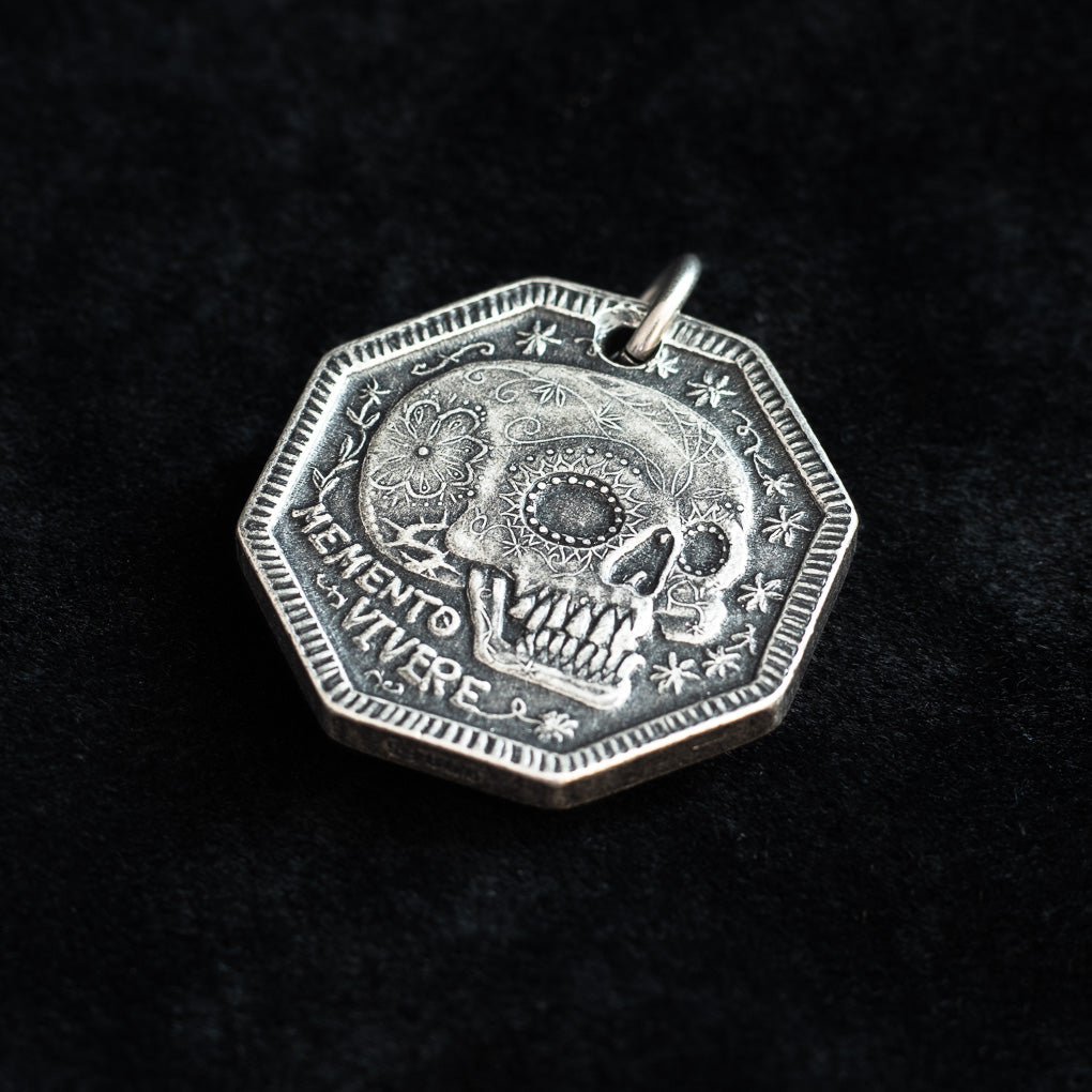Memento Mori Silver Necklace or Charm - Memento Vivere Reminder Jewelry | Necklaces | Wiccan Center