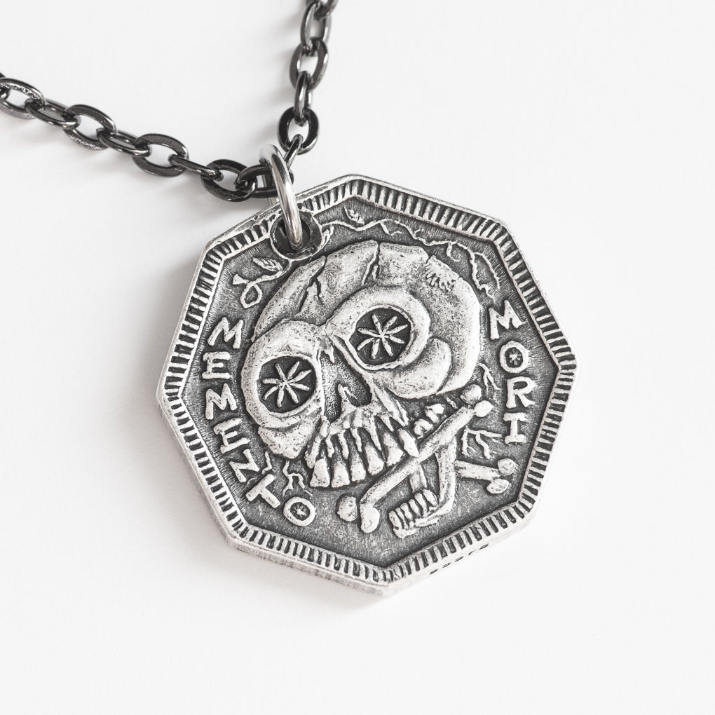 Memento Mori Silver Necklace or Charm - Memento Vivere Reminder Jewelry | Necklaces | Wiccan Center
