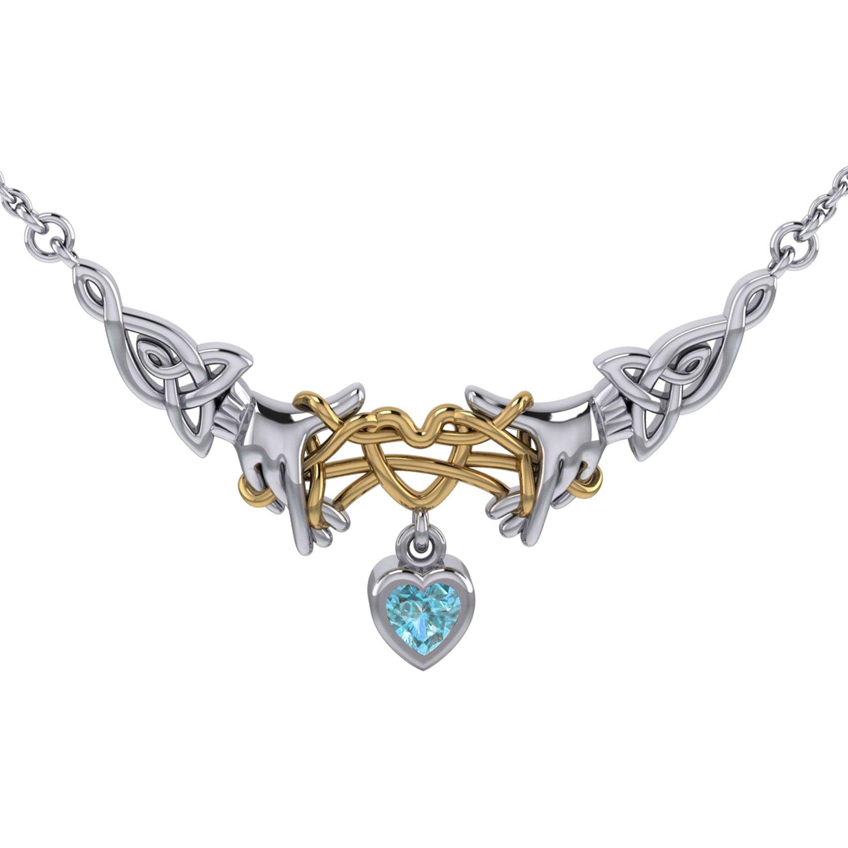Celtic Knotwork Japanese Ayatori Love Silver Necklace MNC555
