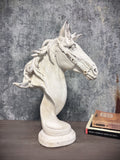 Distressed White Horse Head Bust Sculpture | | Wiccan Center