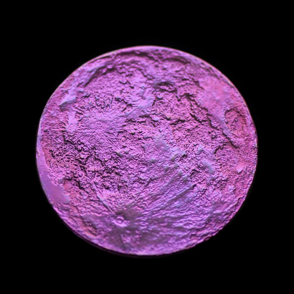 Purple Moon Coin - 1 in / 26 mm Anodized Niobium | Artwork | Wiccan Center