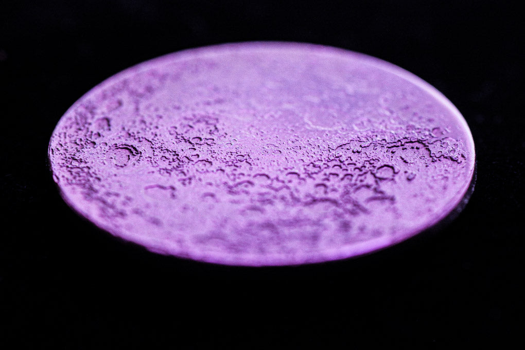 Purple Moon Coin - 1 in / 26 mm Anodized Niobium | Artwork | Wiccan Center