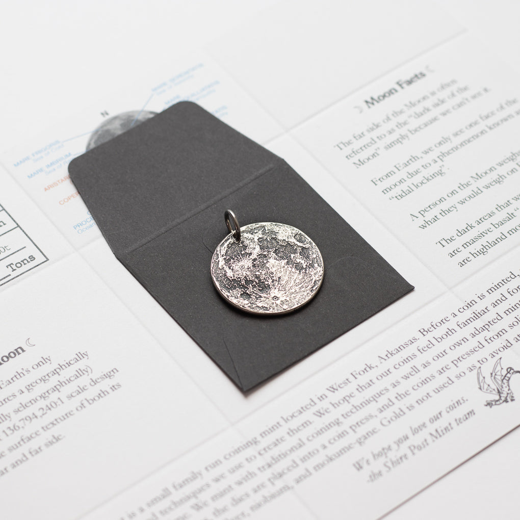Full Moon Silver Necklace or Charm