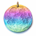 Rainbow Supermoon Necklace - 1.5 in / 38 mm Multicolored Anodized Niobium Pendant