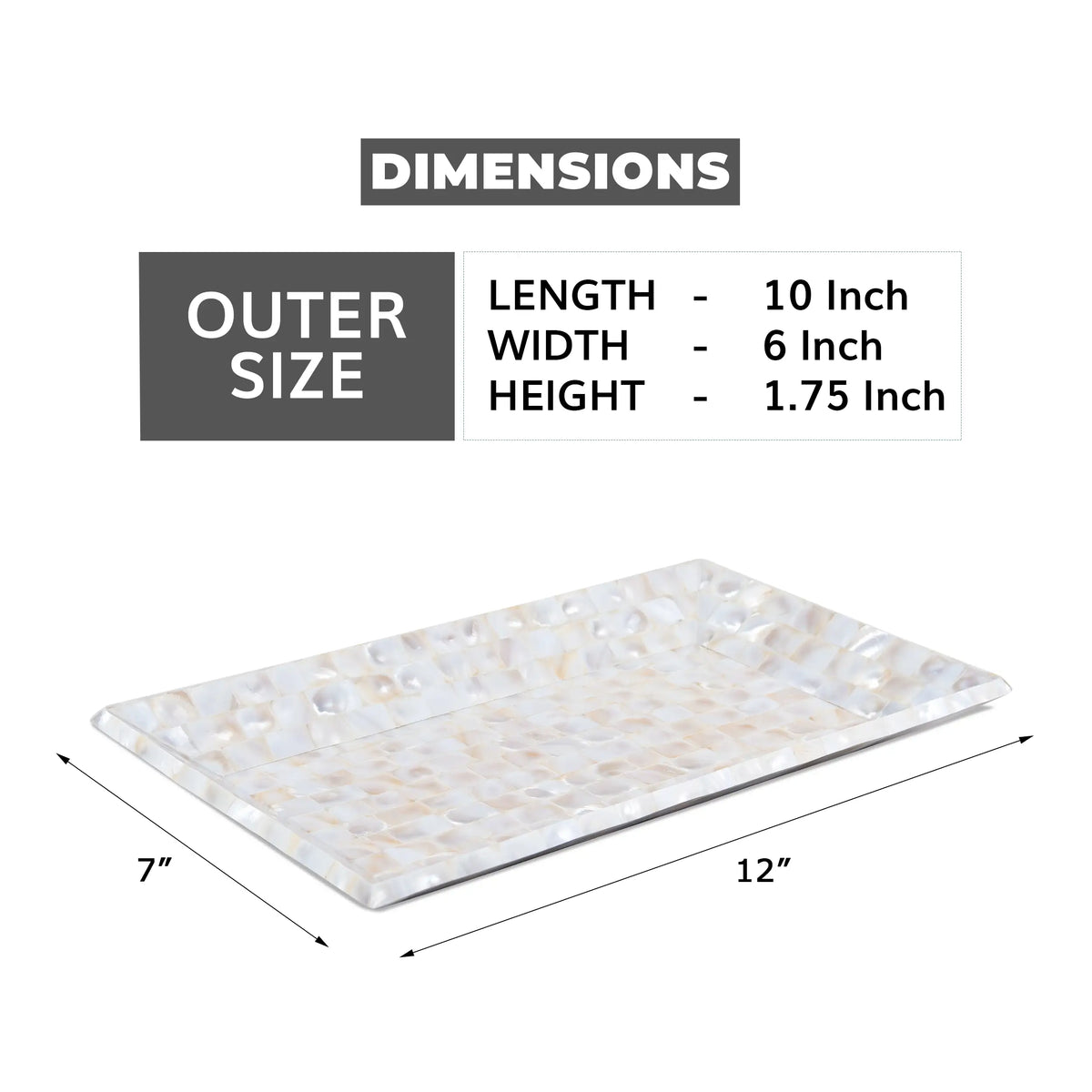 Mother of Pearl Decorative Tray Vanity Coffee Table 12"x7" | Decorative Tray | Wiccan Center
