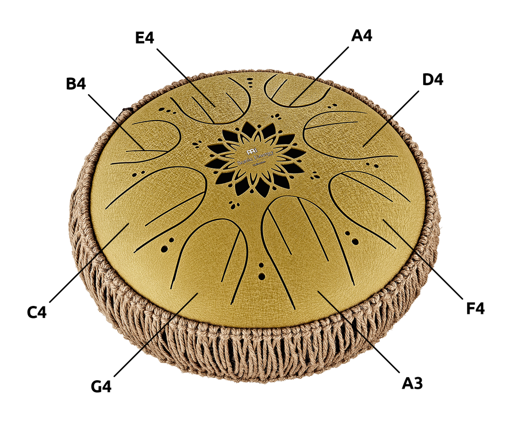 10" Medium Octave Steel Tongue Drum, C Major, 8 Notes, 432 Hz, Gold | | Wiccan Center