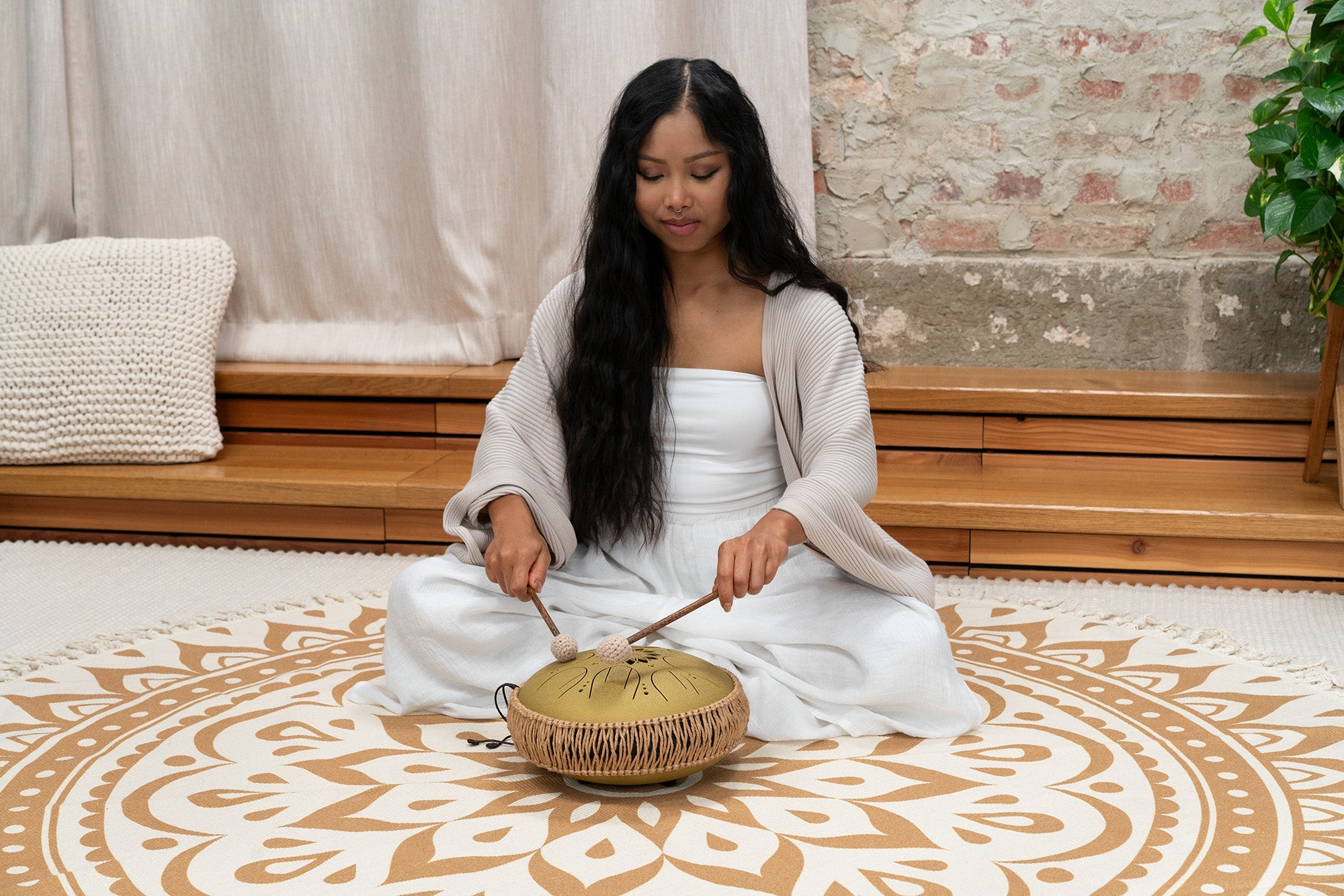 10" Medium Octave Steel Tongue Drum, C Major, 8 Notes, 432 Hz, Gold | | Wiccan Center