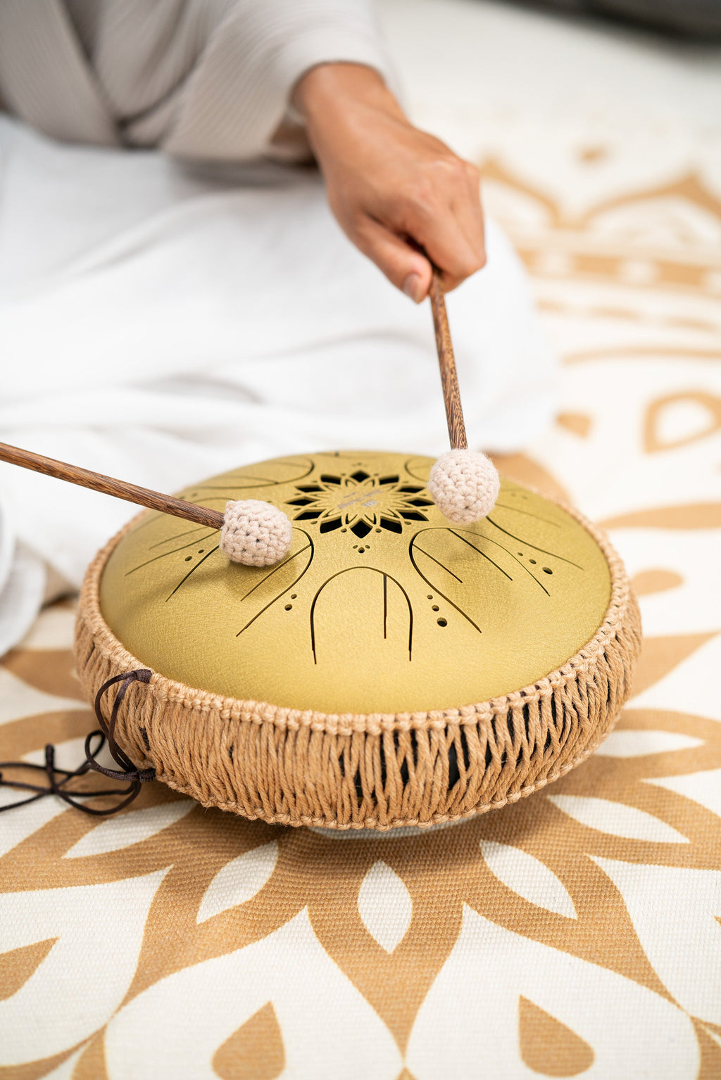 10" Medium Octave Steel Tongue Drum, C Major, 8 Notes, 432 Hz, Gold | | Wiccan Center