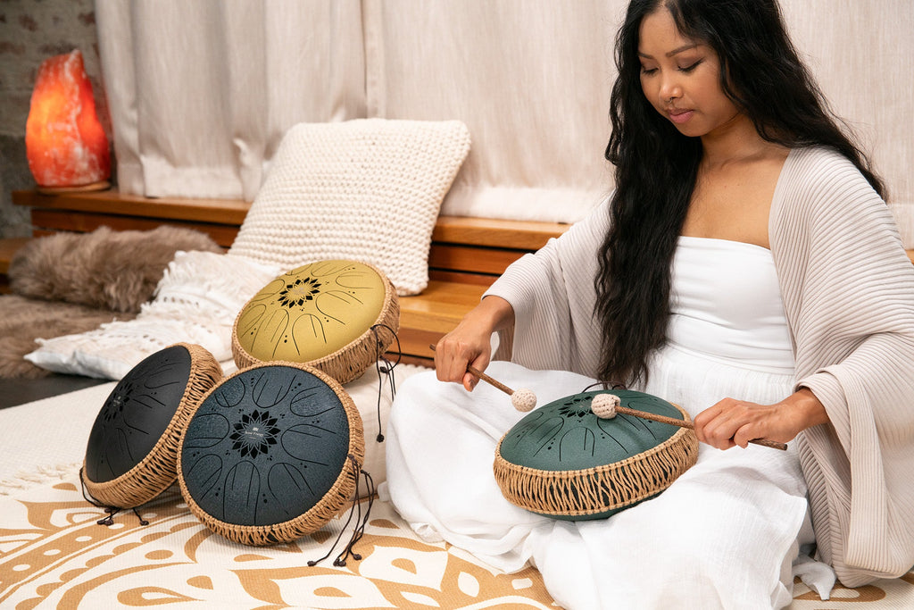 10" Medium Octave Steel Tongue Drum, C Major, 8 Notes, 432 Hz, Gold | | Wiccan Center