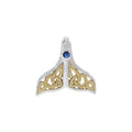 Celtic Whale Tail Sterling Silver and 14K Vermeil Gold Accent Pendant MPD071
