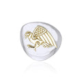 Celtic Falcon Sterling Silver & 14K Gold Accent Pendant MPD1224