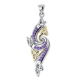 Elegant Celtic Knotwork Sterling Silver And 14K Gold Accent Gemstone Pendant MPD1272 Classic Jewelry Accessory