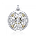 Celtic Cross Sterling Silver and 18K Gold Accent Pendant MPD1356