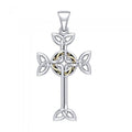 Celtic Cross Silver & 18K Gold Plated Pendant MPD1819
