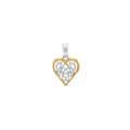 Celtic Knot Heart Sterling Silver and 18K Gold Accent Pendant MPD2332