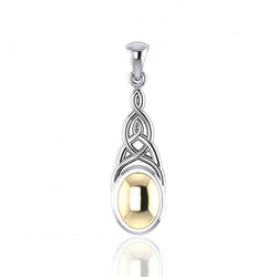 Danu Celtic Trinity Knot Silver and 14k Gold Accent Pendant MPD3008 | Pendant | Wiccan Center