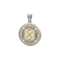Celtic Knotwork Sterling Silver Pendant With 14K Gold Vermeil Accent MPD3035 Featuring Trinity Knots And Eternal Design