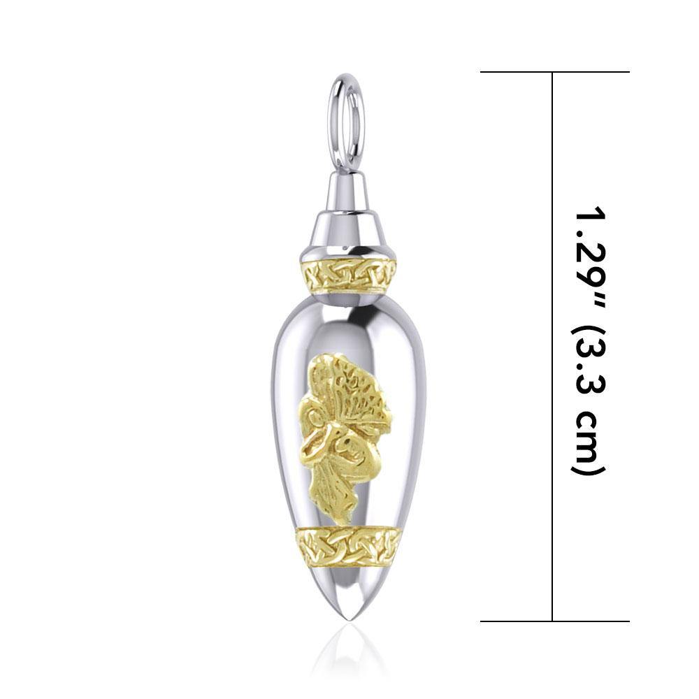 Celtic Fairy Silver and Gold Bottle Pendant MPD4063
