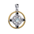 Celtic Witches Protection Knot Silver and 18K Gold Accent Pendant MPD4728