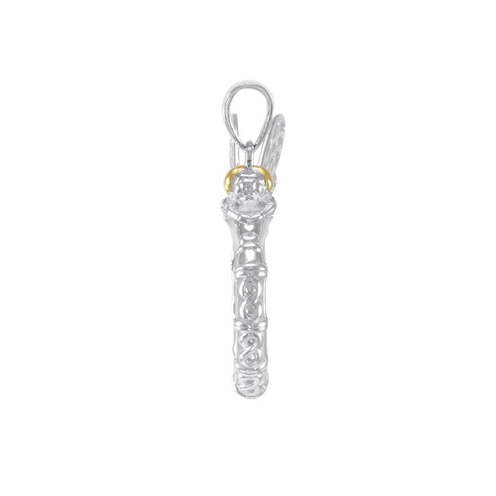 Dragonfly Sterling Silver and 14K Gold Accent Pendant MPD4854