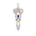 Celtic Goddess of Infinite Universe Sterling Silver and Gold Pendant MPD5931