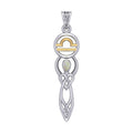 Celtic Goddess Libra Astrology Zodiac Sign Silver and 14K Gold Accents Pendant MPD5941