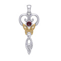 Celtic Infinity Goddess with Birthstone Silver and 14K Gold Accents Pendant MPD5960