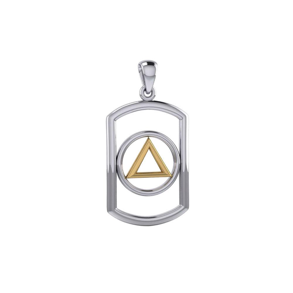 Recovery Silver Pendant With 14K Gold Accent Handcrafted 925 Sterling Silver MPD6049 Jewelry