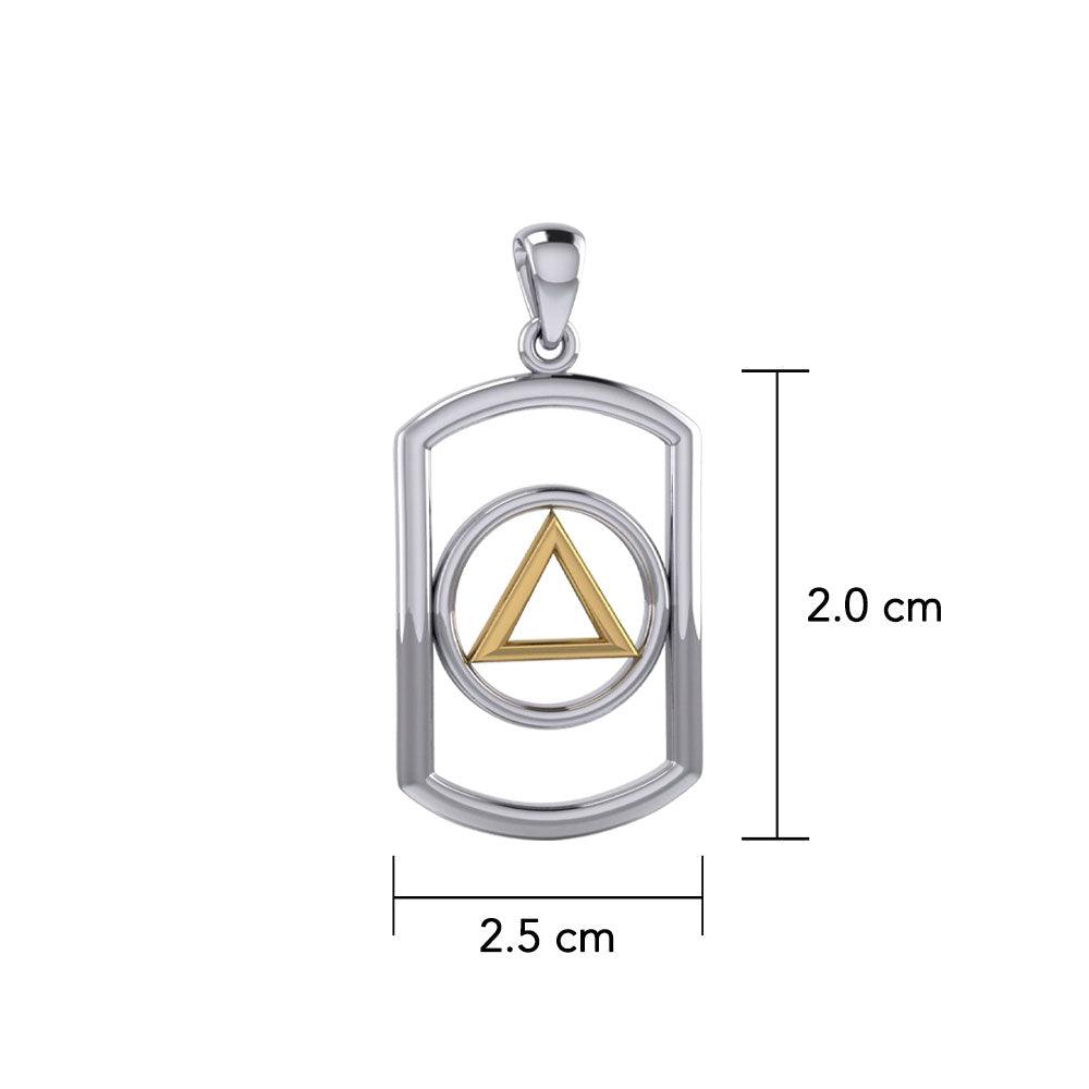 Recovery Silver Pendant With 14K Gold Accent Handcrafted 925 Sterling Silver MPD6049 Jewelry