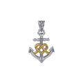Celtic Heart With Anchor Silver With 14K Gold Accent Pendant MPD6056