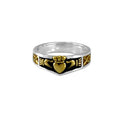 Celtic Claddagh Sterling Silver with 14K Gold Accent Ring MRI1482
