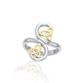 Celtic Trinity Knot Spiral 14K Gold Accent Ring MRI1786