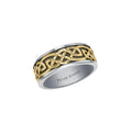Celtic Knotwork Sterling Silver and 14K Gold Accent Wedding Ring MRI2353
