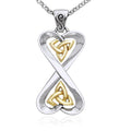 Danu Silver And Gold Celtic Knotwork Pendant Set MSE152 With Sterling Silver Chain