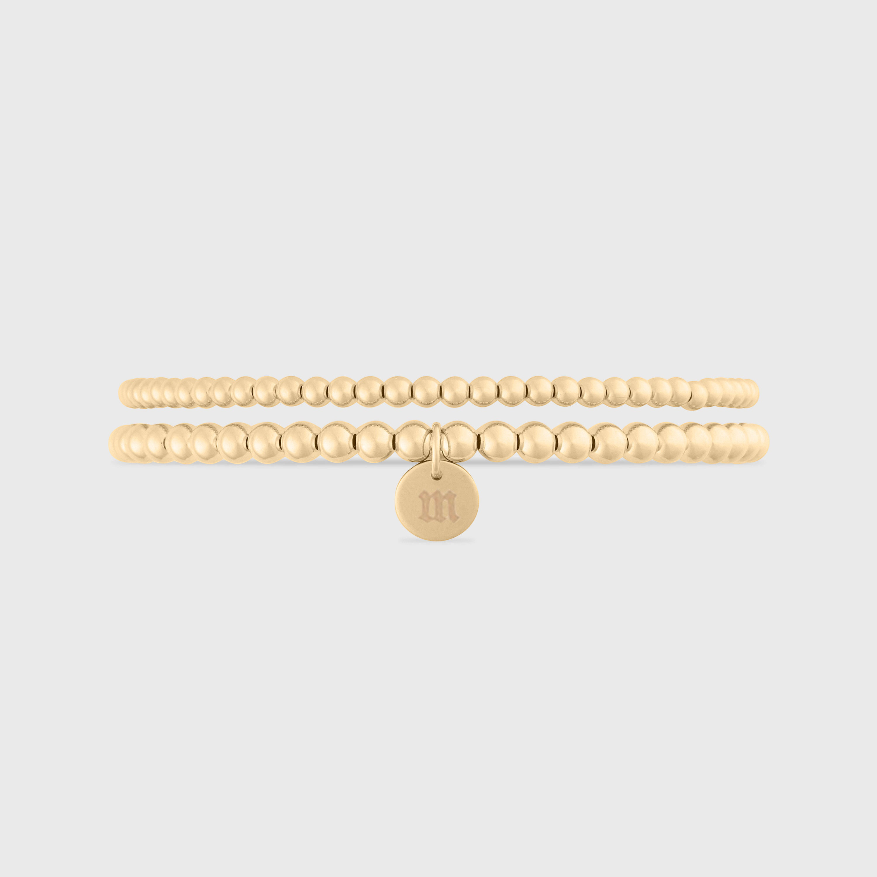 old english initial juno double bracelet stack (3+4mm) | | Wiccan Center