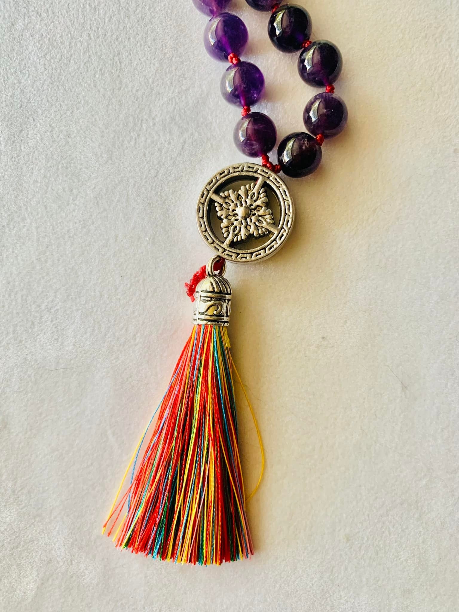 Ma'at Mala - Balance - Red Carnelian, Peach Moonstone, Yellow Tiger Eye, Green Aventurine, Sodalite, Lapis Lazuli, Amethyst | | Wiccan Center