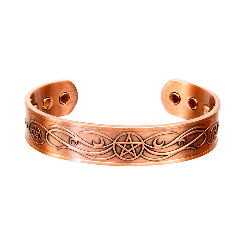 Magnetic Copper Bracelet - Pentacle - Antique Copper | Bracelet | Wiccan Center