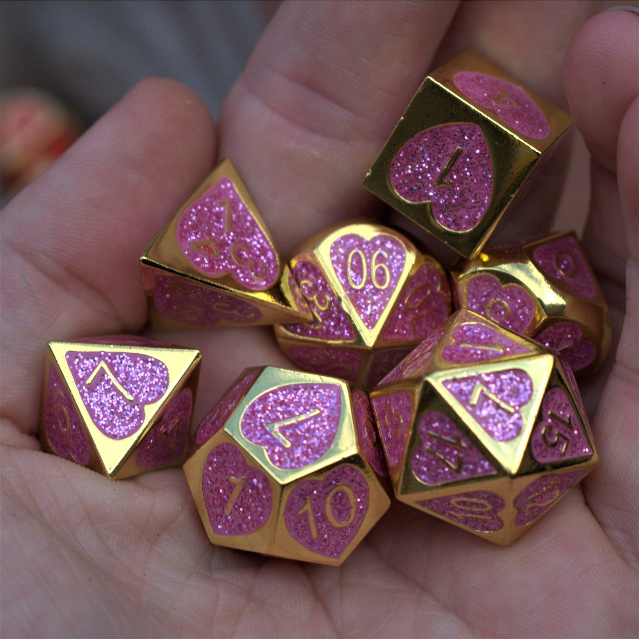 Maiden Lillian's Heart Metal Dice Set | Metal | Wiccan Center