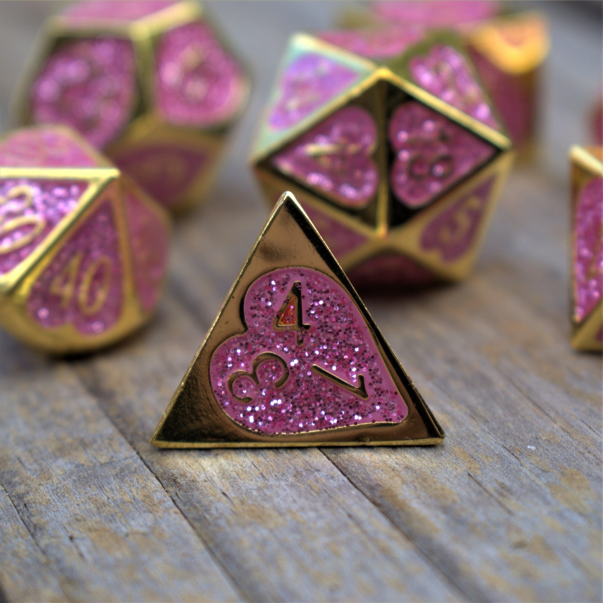 Maiden Lillian's Heart Metal Dice Set | Metal | Wiccan Center
