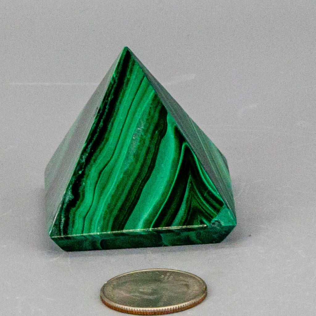 Malachite Pyramid, High Quality Crystal