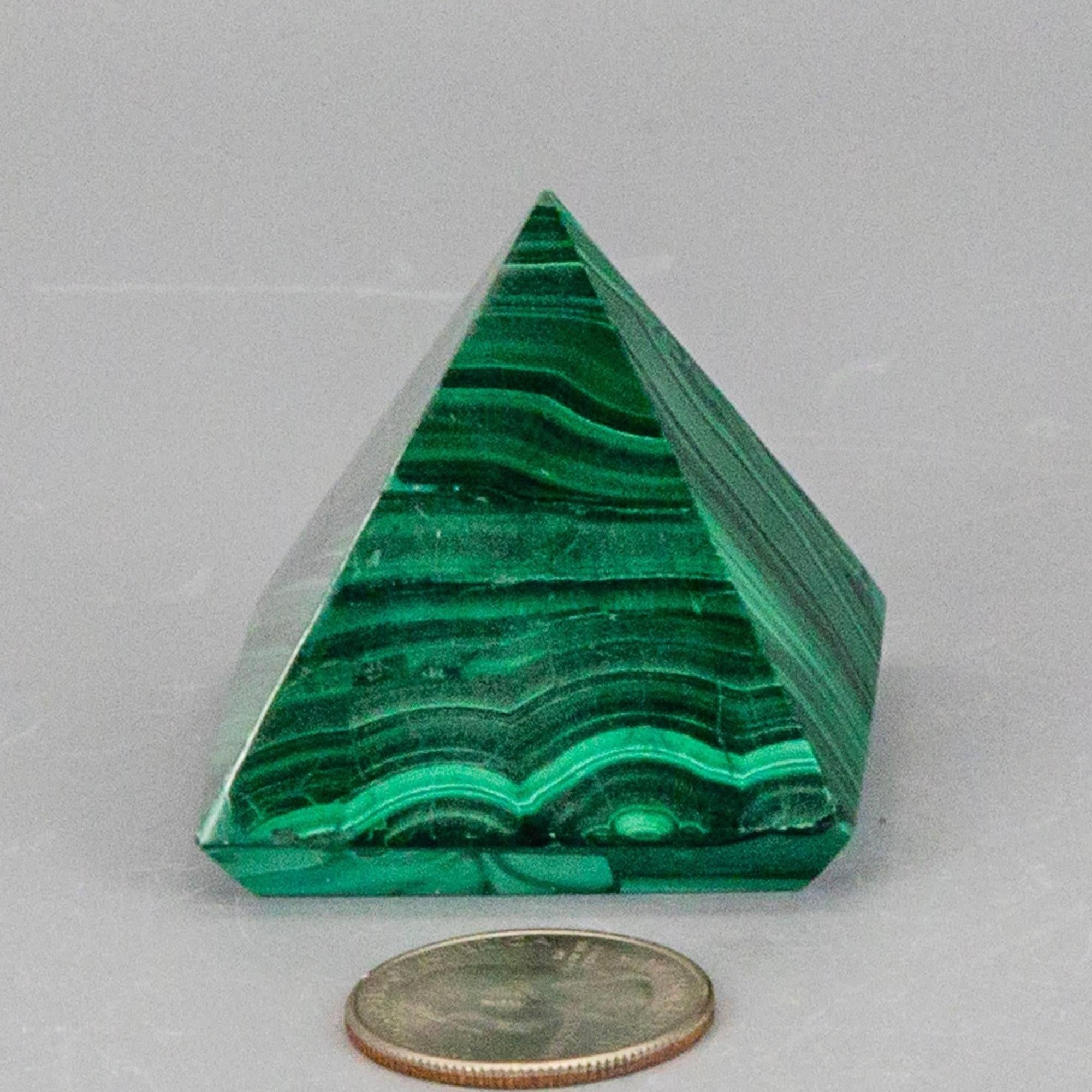 Malachite Pyramid, High Quality Crystal