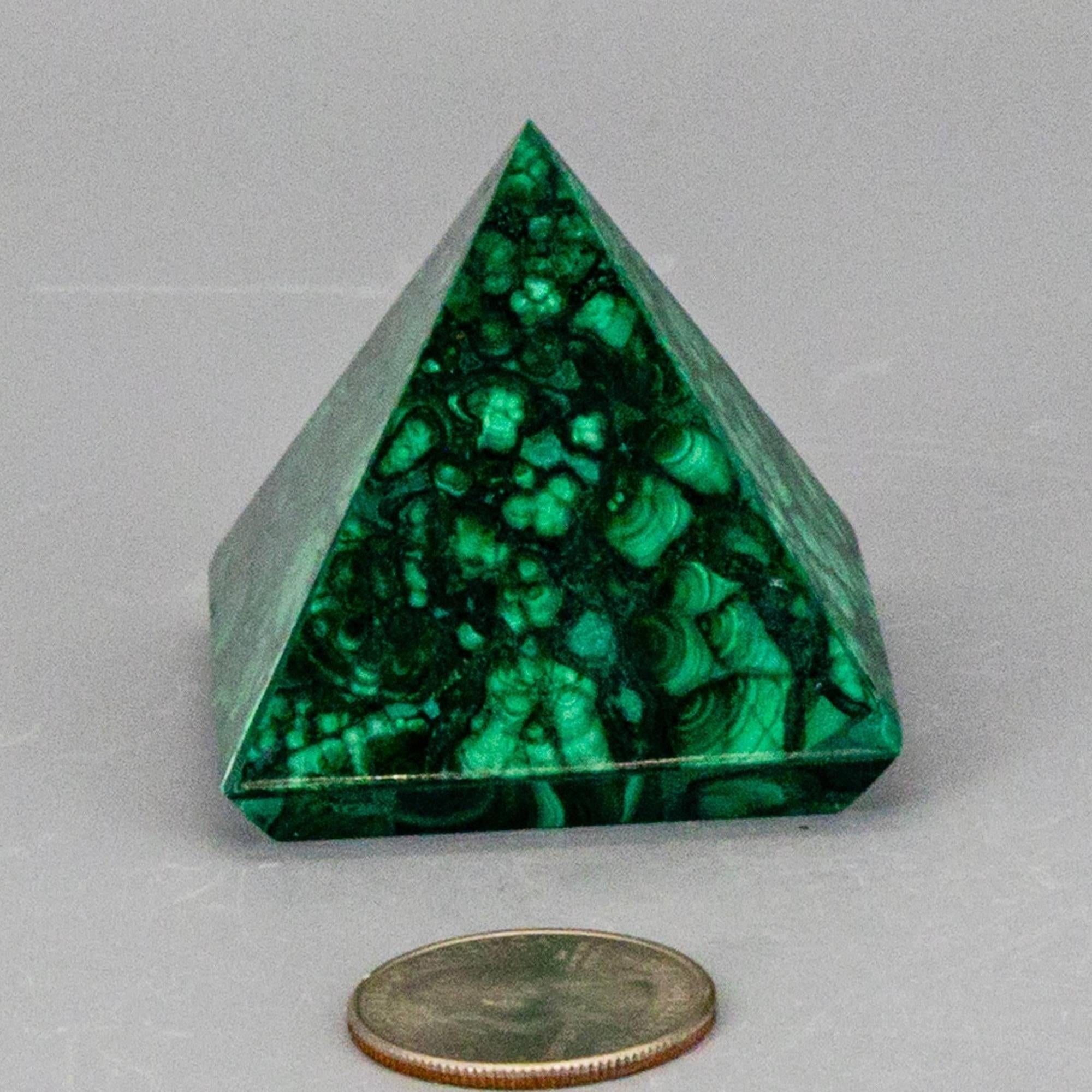 Malachite Pyramid, High Quality Crystal