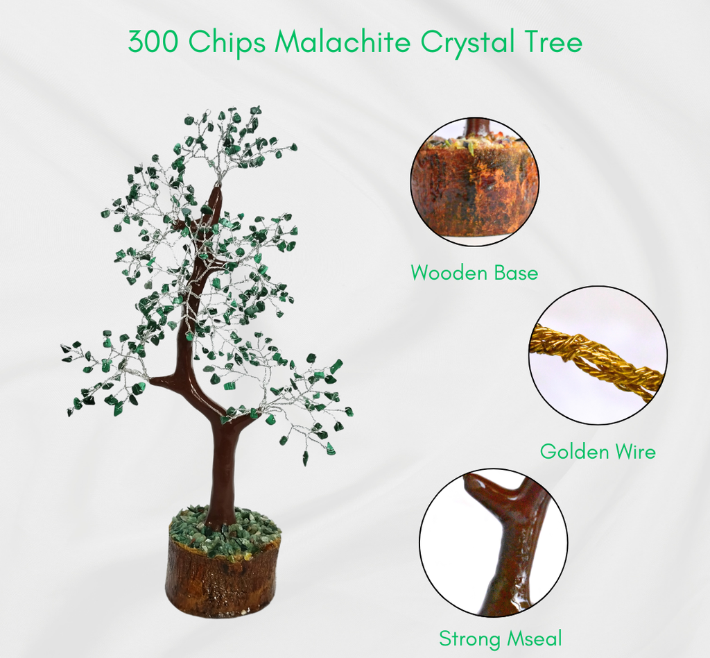 Malachite Gemstone Tree, Crystal Tree Of Life.