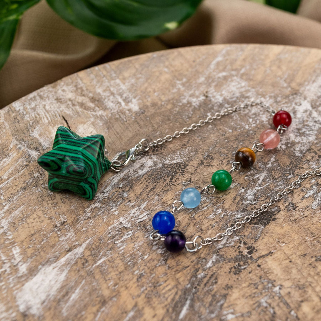 Crystal Merkaba Pendulum with Chakra Stones | | Wiccan Center