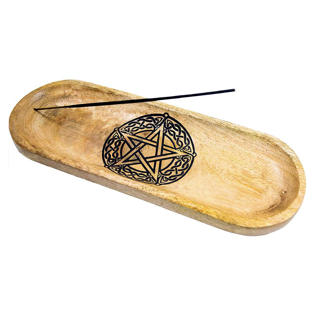 Mango Wooden Celtic Pentacle Incense Stick Holder | Incense Holder | Wiccan Center