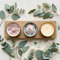 Mango Wood Condiment Set with Enamel Bowls