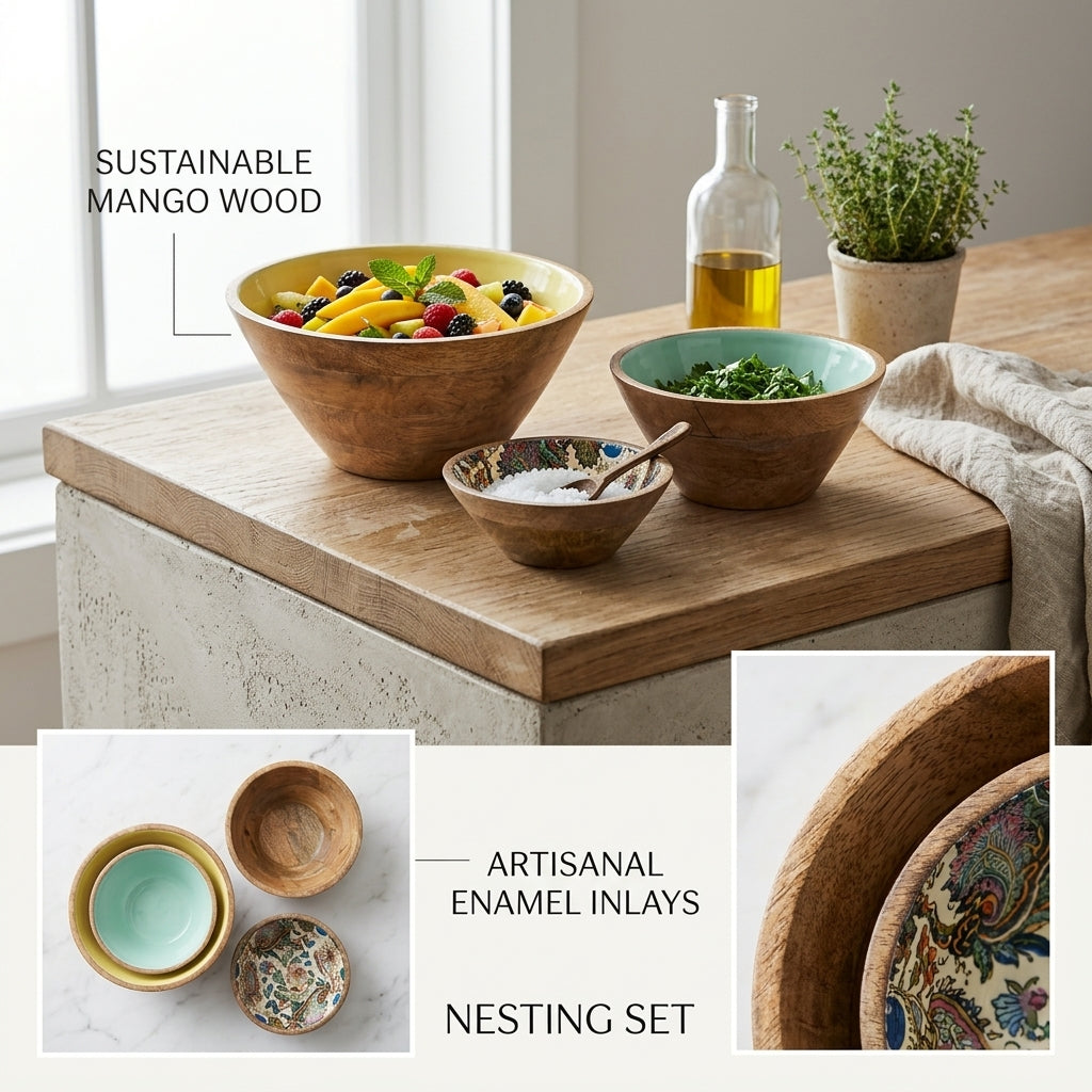 Mango Wood Bowl Set of 3